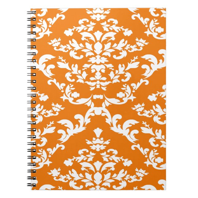 Carnet Orange Bold Mod Damask (Devant)