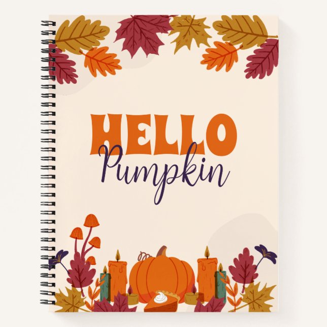 Carnet Orange Cute Automne Harvest Citrouille Patch (Devant)