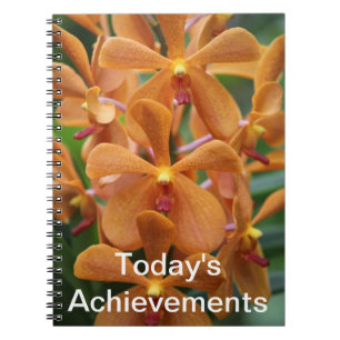 Carnet orange d'orchidée