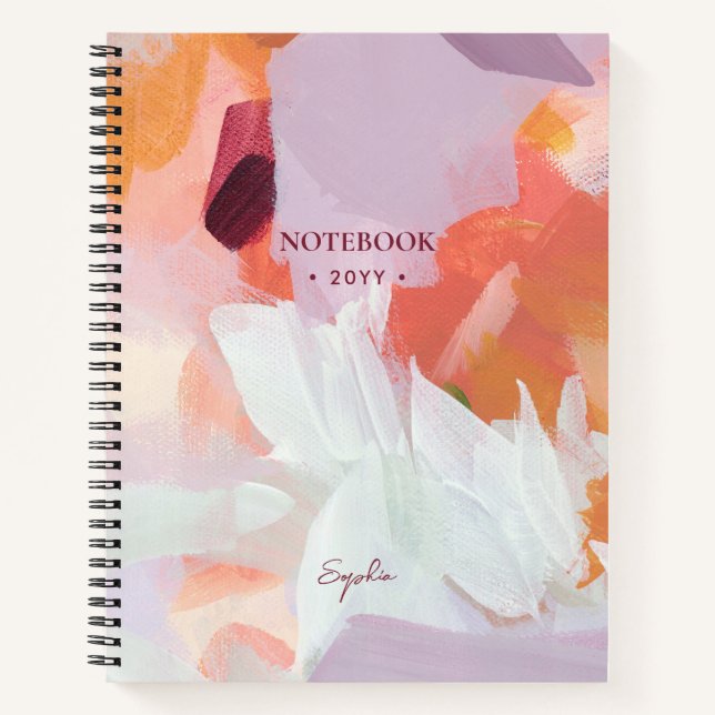 Carnet Orange et pourpre | Art Abstrait moderne personnal (Devant)