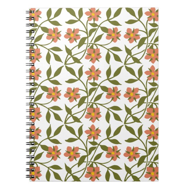 CARNET ORANGE FLEURS (Devant)
