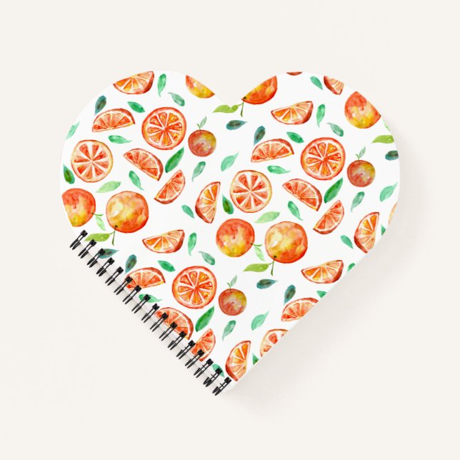 Carnet Orange Fruit Cute Aquarelle Aquarelle Douce Citrus (Devant)