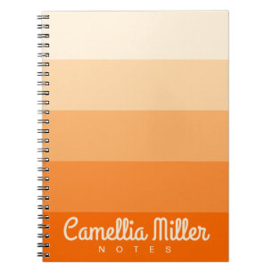 Carnet Orange Gradient Notes personnelles Monogramme Mode