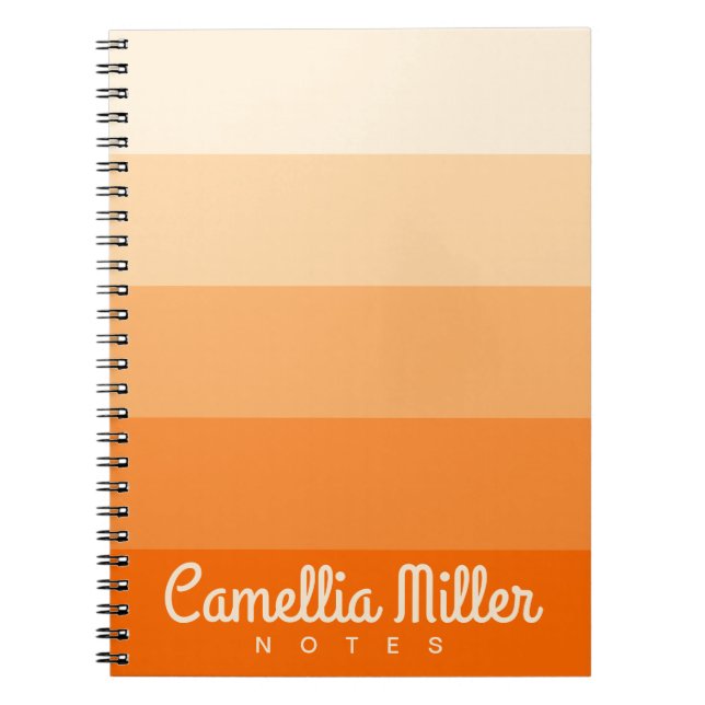 Carnet Orange Gradient Notes personnelles Monogramme Mode (Devant)