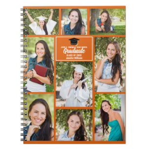 Carnet Orange Graduate Photo Collage Graduation Cadeau