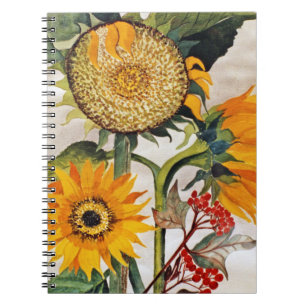 Carnet Orange Jaune Graine Tournesol Art