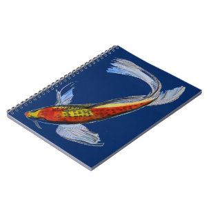 Carnet Orange Koi japonais aquarelle carpe art