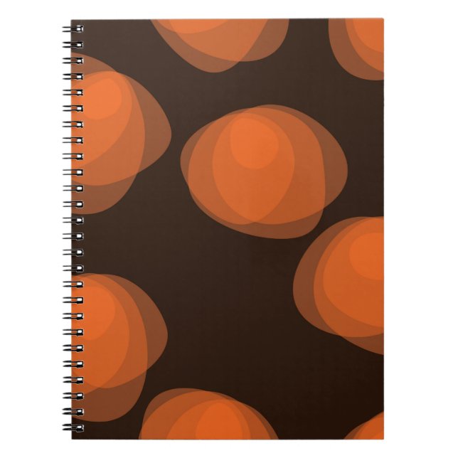 Carnet Orange, moderne, cool, fleurs abstraites tendance (Devant)