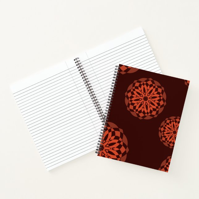 Carnet Orange, moderne, décoratif, geometric flowers (Intérieur)
