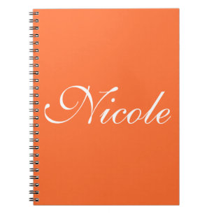 Carnet Orange Notebook, Customized Name