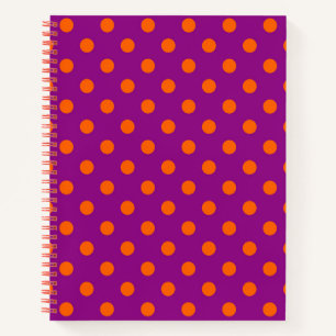 Carnet Orange On Purple Pois Design Motif