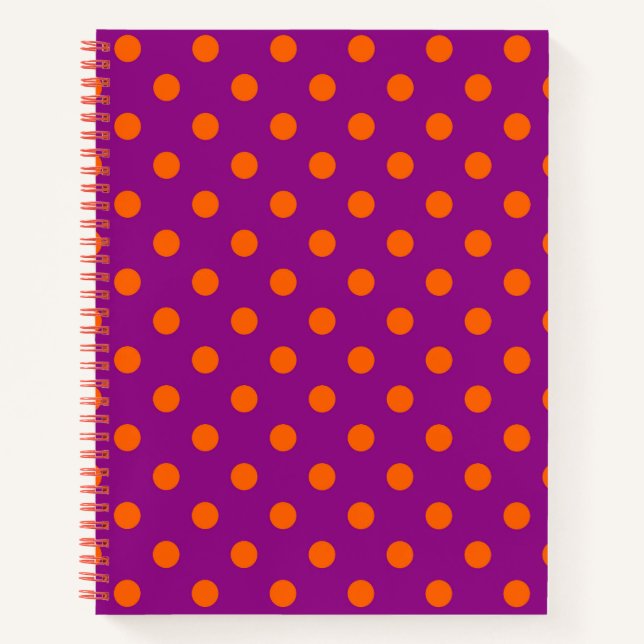 Carnet Orange On Purple Pois Design Motif (Devant)