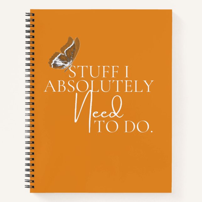 Carnet Orange Que Je Dois Absolument Faire (Devant)