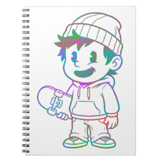 Carnet Orange Rad : Skateur Rétro Garçon