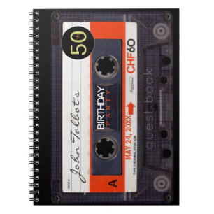 Carnet Orange Retro Audiotape 50e anniversaire GuestBook