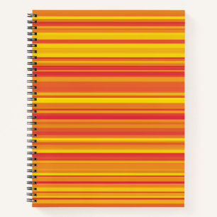 Carnet Orange rouge jaune rayures