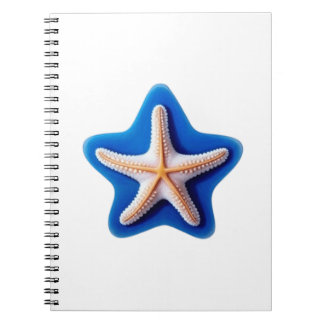 Carnet Orange Starfish in Blue
