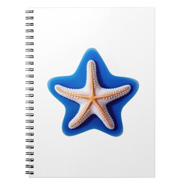 Carnet Orange Starfish in Blue (Devant)