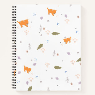 Carnet Orange Tabby et Motif Feuille