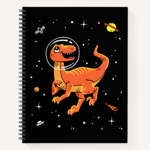Carnet Orange Tyrannosaurus Dinos Dans L'Espace