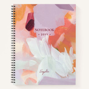 Carnet Orange & Violet Art Abstrait Moderne Personnalis