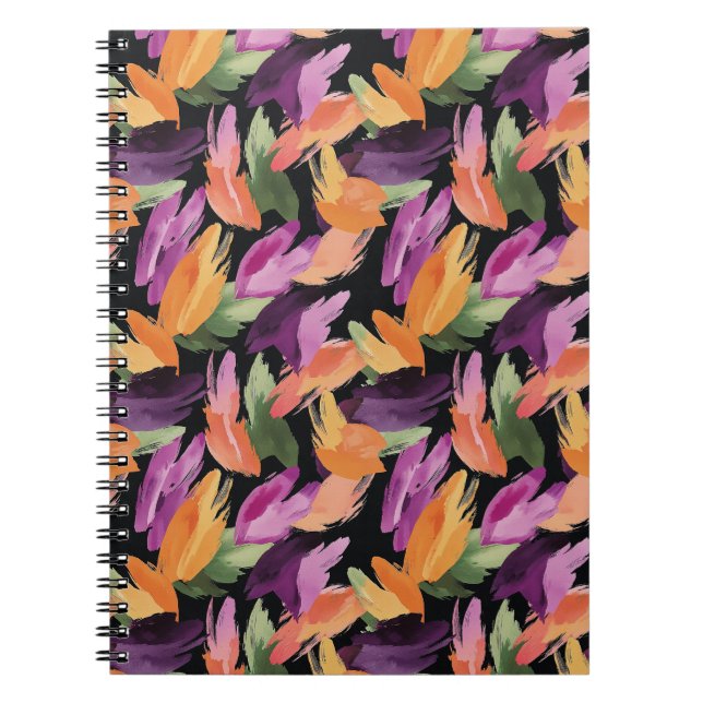 Carnet Orange Violet Vert Jaune Abstrait (Devant)