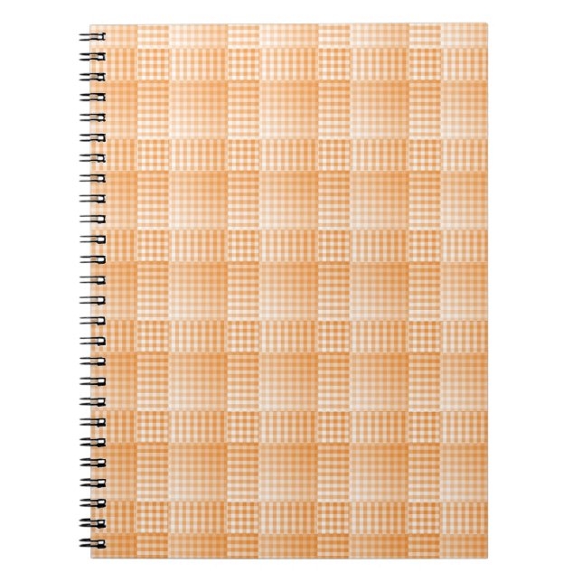 Carnet Orange White Checker Abstract Pattern (Devant)