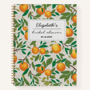 Carnet Oranges Agrumes Fleur Motif Shower de Mariage