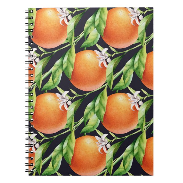 Carnet Oranges aquarelles : Motif sans arôme (Devant)
