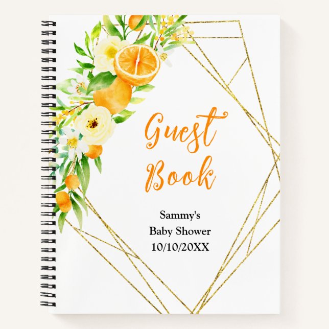 Carnet Oranges Citrus Baby Shower Guest Book (Devant)