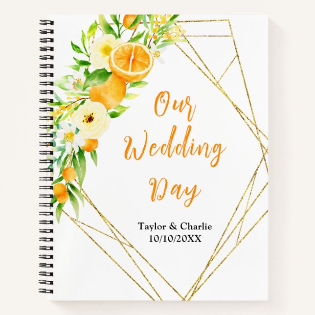 Carnet Oranges Citrus Wedding Planner (Devant)