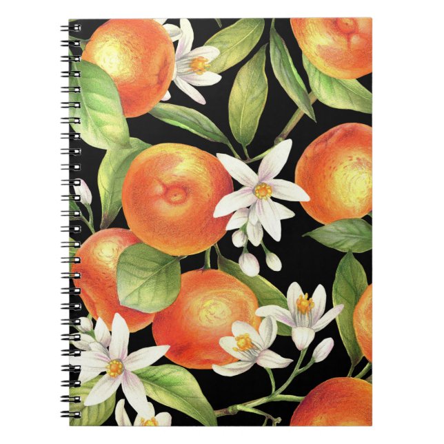 Carnet Oranges dessinées à la main : Illustration Florale (Devant)