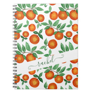 Carnet Oranges d'été Motif d'aquarelle d'agrumes