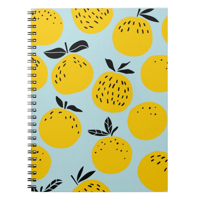 Carnet Oranges Été : Motif Vintage fruité (Devant)