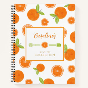 Carnet Oranges Préparées & Tranches de Recettes Aquarelle