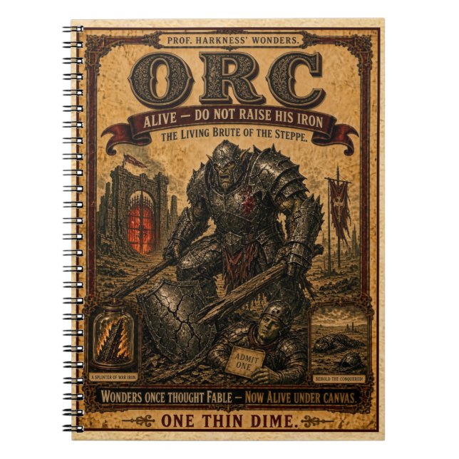 Carnet Orc, Monstre de Cirque Vintage (Devant)
