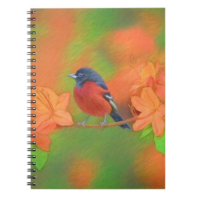 Carnet Orchard Oriole Songbird Peinture Oiseau original (Devant)