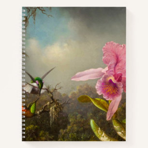 Carnet Orchidée avec deux colibris Heade