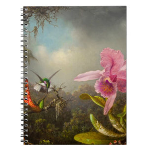 Carnet Orchidée avec deux colibris Heade