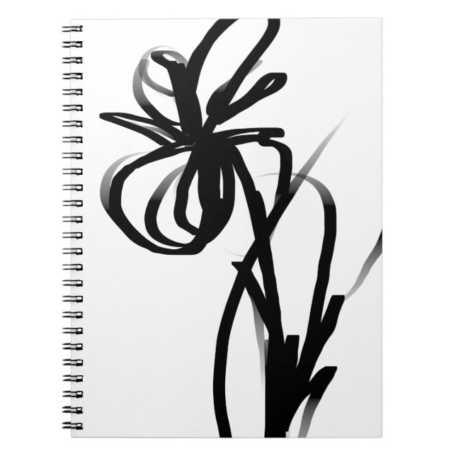 Carnet Orchidée Blanc : Abstrait blanc et noir (Devant)