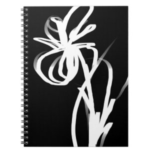 Carnet Orchidée Noir : Abstrait noir et blanc