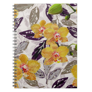 Carnet Orchidées jaunes oranges.