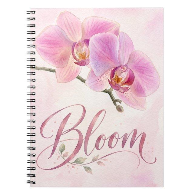 Carnet Orchidées roses en fleurs (Devant)