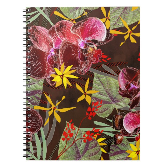 Carnet Orchidées rouges. (Devant)