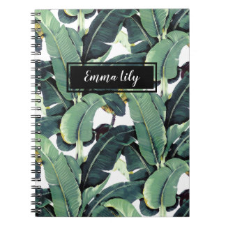 Carnet Ordinateur portable à spirale tropicale Feuille de