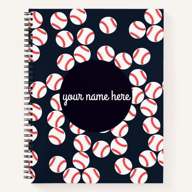 Carnet Ordinateur portable de baseball personnalisé (Devant)