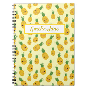 Carnet Ordinateur portable d'impression d'ananas personna