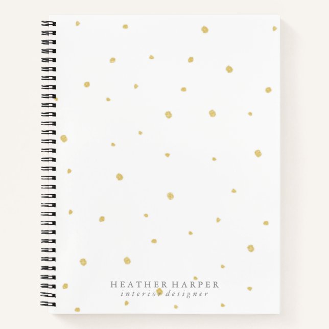 Carnet Ordinateur portable - Dots d'or blanc (Devant)