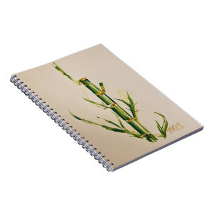 Carnet ordinateur portable en bambou aquarelle