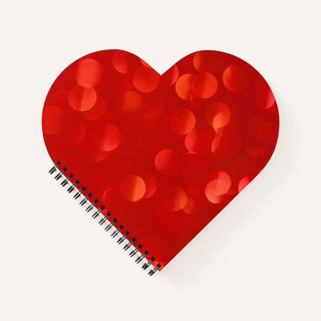 Carnet Ordinateur portable en forme de coeur rouge (Devant)